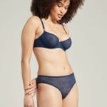 The Sheer Deco Lift Balcony Bra Navy Up to GG Cup