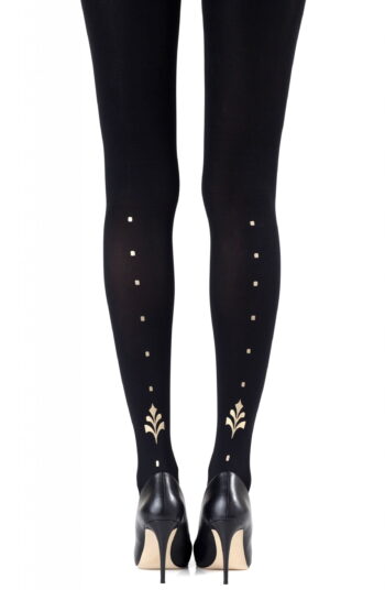 Zohara "Dot Calm" Gold Print Tights