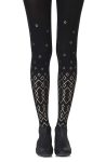 Zohara "Diamonds Are Forever" Black Print Tights