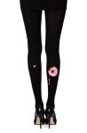 Zohara "A Donut Bite" Black Print Tights