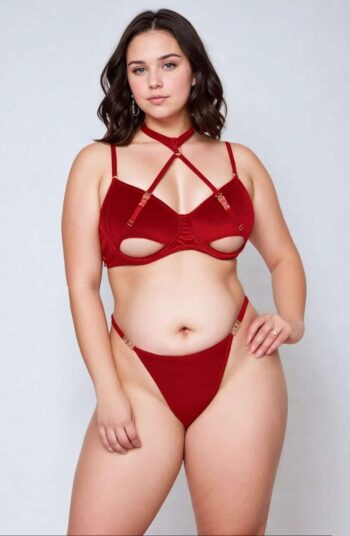 YesX YX872Q Hollow Cut Halter Bra Set Up To 2XL