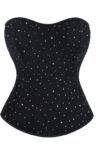 YesX YX895 black sequin corset front view