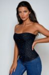 YesX YX895 black sequin corset front view