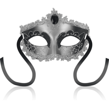 OHMAMA Seductive Black Diamond Gray Venetian Mask