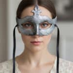 OHMAMA Luxe Flower de Lis Silver Venetian Mask