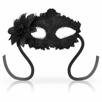 OHMAMA Midnight Lace & Flower Black Venetian Mask