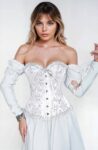 YesX Elegant White Brocade Corset (YX887)