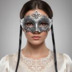 Sleek Silver Venetian EyeMask